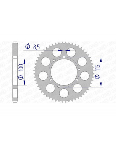 Couronne Moto AFAM Couronne AFAM 56 dents alu pas 428 type 93117