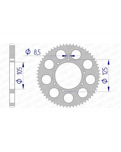 Couronne Moto AFAM Couronne AFAM 58 dents alu pas 428 type 48200 HM