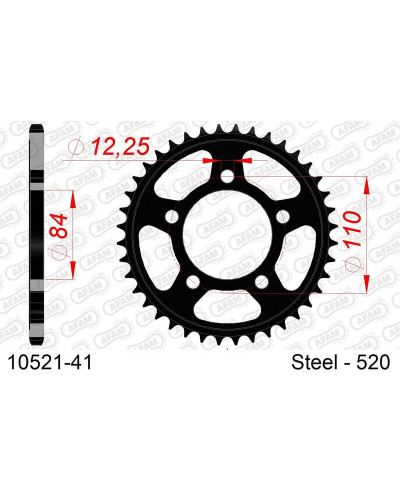 Couronne Moto AFAM Couronne AFAM acier standard 10521 - 520