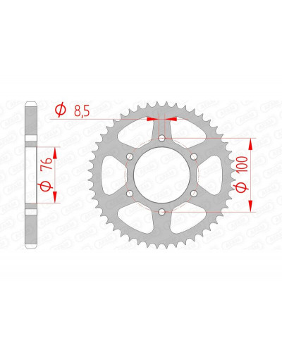 Couronne Moto AFAM Couronne AFAM acier standard 12227 - 428