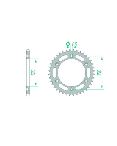 Couronne Moto AFAM Couronne AFAM acier standard 71304 - 525