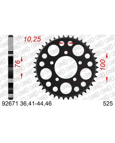 Couronne Moto AFAM Couronne AFAM acier standard 92671 - 525