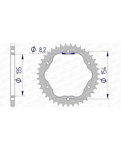 Couronne Moto AFAM Couronne AFAM alu ultra-light anodisé dur 51804 - 520