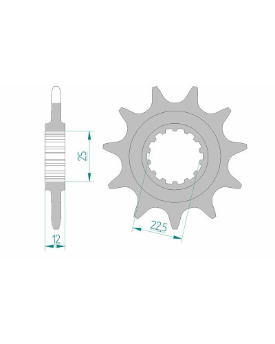 Pignon Moto AFAM Pignon AFAM 09 dents acier type 97200 pas 520 GAS-GAS TXT 125