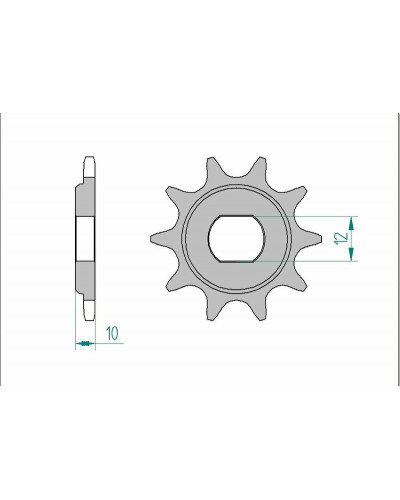 Pignon Moto AFAM Pignon AFAM 10 dents acier type 94122 pas 415 KTM SX 50 LC Pro Senior