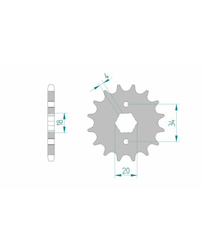 Pignon Moto AFAM Pignon AFAM 11 dents acier type 20200 pas 428 AJP PR3 125 Enduro