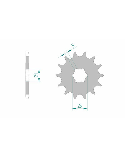 Pignon Moto AFAM Pignon AFAM 11 dents acier type 30300 pas 520 KAWASAKI KDX 200