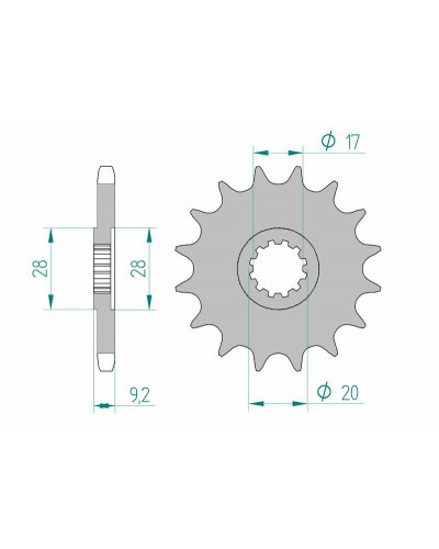 Pignon Moto AFAM Pignon AFAM 11 dents acier type 94121 pas 428 HM-HONDA CRE 50 Derapage