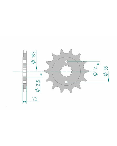 Pignon Moto AFAM Pignon AFAM 12 dents acier type 20320 pas 520 HONDA CBF 250