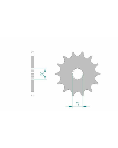 Pignon Moto AFAM Pignon AFAM 12 dents acier type 21203 pas 520 GAS-GAS EC 125