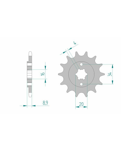 Pignon Moto AFAM Pignon AFAM 12 dents acier type 21300 pas 520 HYOSUNG GT 250 Comet