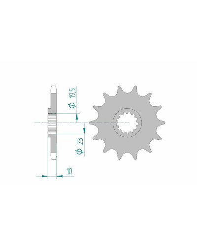 Pignon Moto AFAM Pignon AFAM 12 dents acier type 22303 pas 520 BETA ALP 200