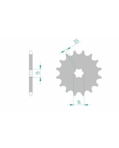 Pignon Moto AFAM Pignon AFAM 12 dents acier type 27100 pas 420 KAWASAKI KFX 50 KSF 50