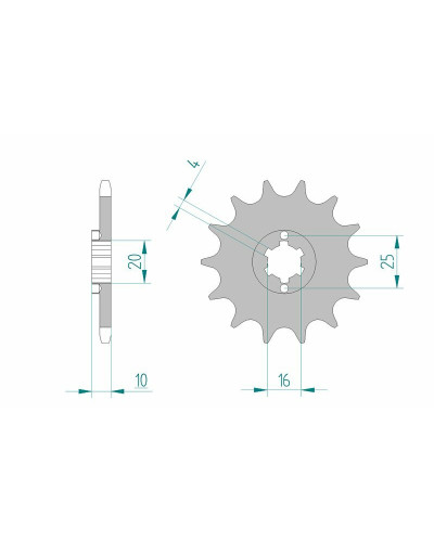 Pignon Moto AFAM Pignon AFAM 12 dents acier type 64200 pas 520 HUSQVARNA CR 125