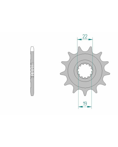 Pignon Moto AFAM Pignon AFAM 12 dents acier type 64305 pas 520 HUSQVARNA TC 250