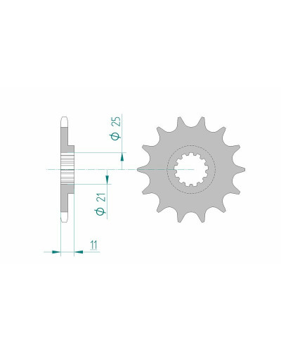 Pignon Moto AFAM Pignon AFAM 12 dents acier type 64500 pas 520 HUSQVARNA CR 250