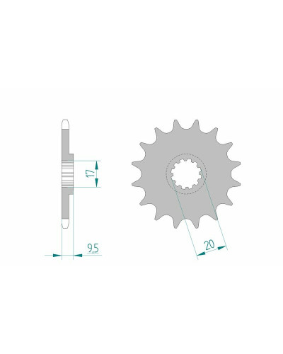 Pignon Moto AFAM Pignon AFAM 12 dents acier type 94120 pas 420 HUSQVARNA CR 65