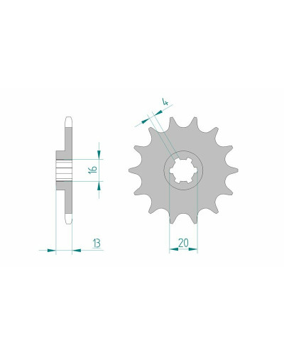 Pignon Moto AFAM Pignon AFAM 12 dents acier type 94214 pas 520 T.M. MX 85 Big Wheel