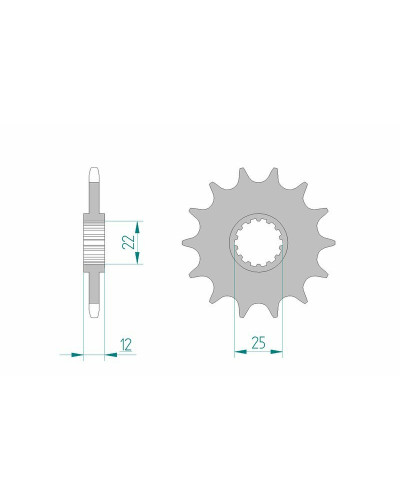 Pignon Moto AFAM Pignon AFAM 13 dents acier anti-boue type 94313 pas 520 GAS-GAS  EC 300