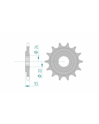 Pignon Moto AFAM Pignon AFAM 13 dents acier type 20311 pas 520 HM-HONDA CR 250 R Moto