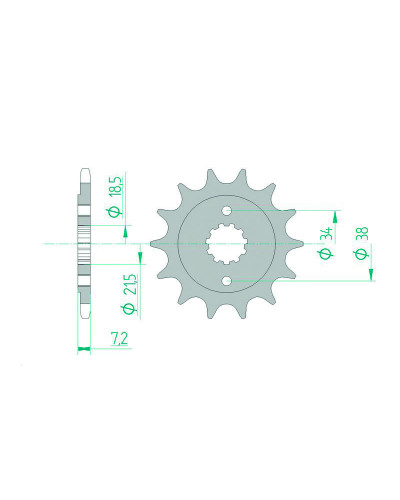 Pignon Moto AFAM Pignon AFAM 13 dents acier type 20320 pas 520 HONDA CBF 250