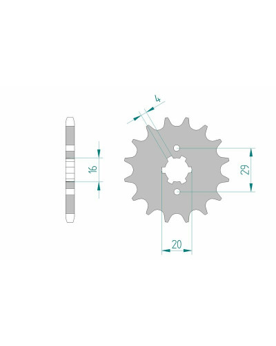 Pignon Moto AFAM Pignon AFAM 13 dents acier type 21207 pas 428 BETA RR 125 Enduro