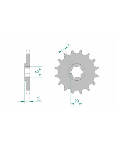 Pignon Moto AFAM Pignon AFAM 13 dents acier type 22205 pas 428 HYOSUNG GA 125 Cruise