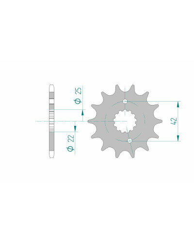 Pignon Moto AFAM Pignon AFAM 13 dents acier type 22304 pas 520 SUZUKI RG 250 F