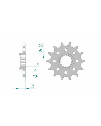 Pignon Moto AFAM Pignon AFAM 13 dents acier type 24509 pas 520 KAWASAKI ZX 6 R