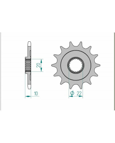 Pignon Moto AFAM Pignon AFAM 13 dents acier type 43302 pas 520 SHERCO 2.5 i Enduro 2.5i