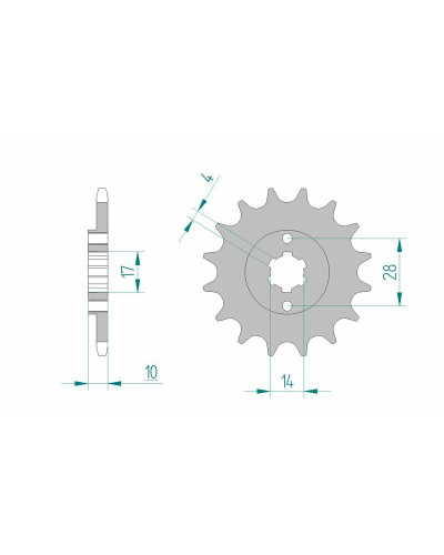 Pignon Moto AFAM Pignon AFAM 13 dents acier type 49100 pas 420 CAGIVA 50 Mito