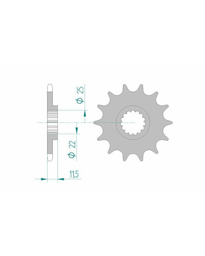 Pignon Moto AFAM Pignon AFAM 13 dents acier type 73303 pas 520 KTM EXC 350 LC4