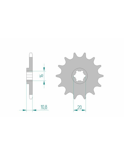 Pignon Moto AFAM Pignon AFAM 13 dents acier type 94213 pas 520 GAS-GAS CR 125