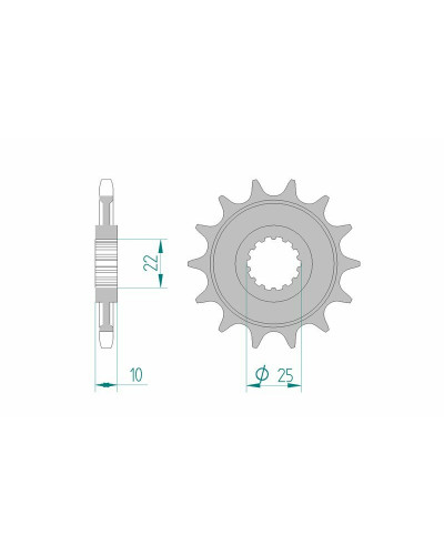 Pignon Moto AFAM Pignon AFAM 13 dents acier type 94312 pas 520 GAS-GAS EC 250 Enduro