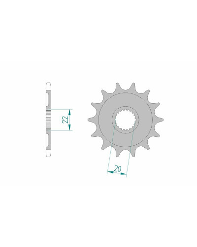 Pignon Moto AFAM Pignon AFAM 14 dents acier type 21309 pas 520 GAS-GAS EC 250 F