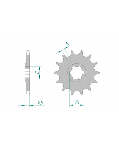 Pignon Moto AFAM Pignon AFAM 14 dents acier type 24302 pas 520 CAGIVA WMX 250