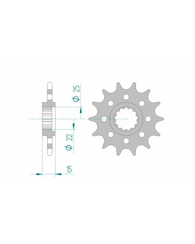 Pignon Moto AFAM Pignon AFAM 14 dents acier type 24507 pas 520 KAWASAKI ZX 6 R