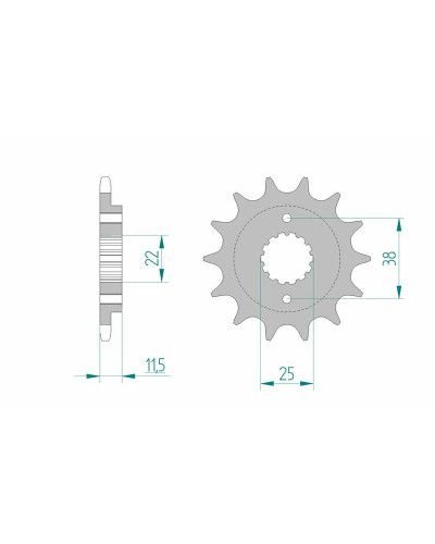 Pignon Moto AFAM Pignon AFAM 14 dents acier type 52400 pas 520 DUCATI 400 Supersport