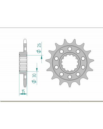 Pignon Moto AFAM Pignon AFAM 15 dents acier type 166801 pas 520 BMW HP4 1000