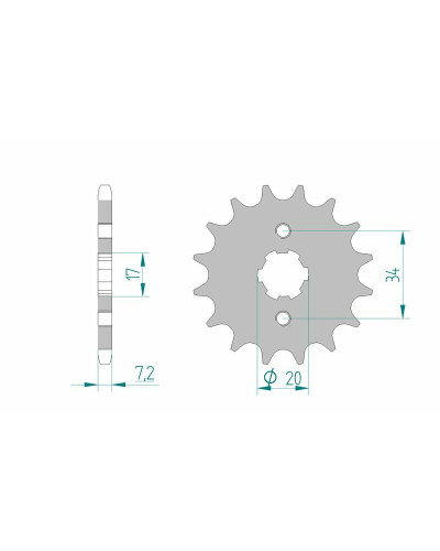 Pignon Moto AFAM Pignon AFAM 15 dents acier type 20209 pas 428 DERBI 125 R Senda