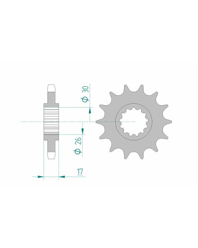 Pignon Moto AFAM Pignon AFAM 15 dents acier type 20603 pas 530 HONDA VF 750 C