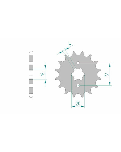 Pignon Moto AFAM Pignon AFAM 15 dents acier type 21200 pas 428 BETA RR 125 Enduro