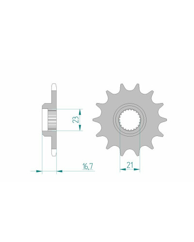 Pignon Moto AFAM Pignon AFAM 15 dents acier type 21506 pas 520 YAMAHA XJ 600 N Diversion