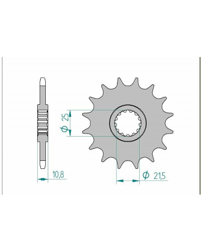 Pignon Moto AFAM Pignon AFAM 15 dents acier type 21512 pas 520 YAMAHA XJ 6 F Diversion