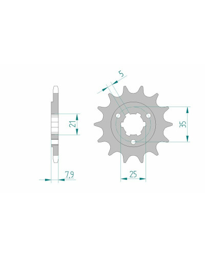 Pignon Moto AFAM Pignon AFAM 15 dents acier type 22503 pas 520 SUZUKI DR 600 R Dakar