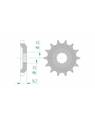 Pignon Moto AFAM Pignon AFAM 15 dents acier type 24600 pas 630 KAWASAKI GPZ 750 X Unitrak