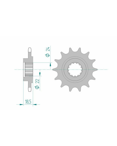 Pignon Moto AFAM Pignon AFAM 15 dents acier type 24603 pas 520 KAWASAKI Z 750 R