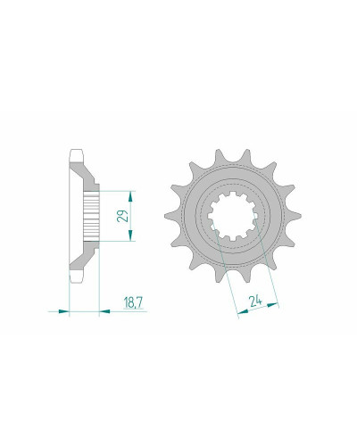 Pignon Moto AFAM Pignon AFAM 15 dents acier type 24803 pas 630 KAWASAKI GPZ 1000 RX