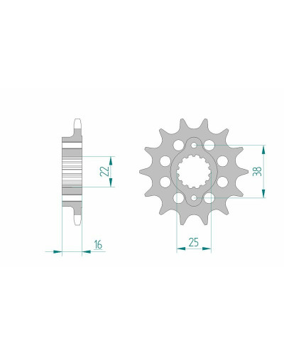 Pignon Moto AFAM Pignon AFAM 15 dents acier type 52611 pas 520 DUCATI 748 Biposto