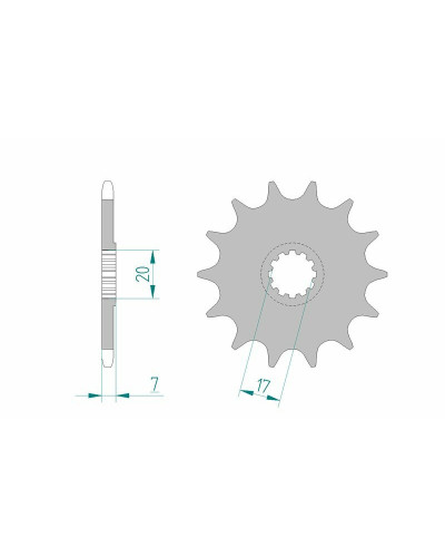 Pignon Moto AFAM Pignon AFAM 15 dents acier type 94109 pas 420 APRILIA RX 50